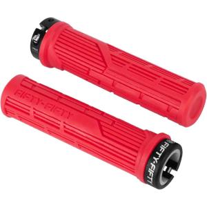 image:imageFIFTYFIFTY Mountain Bike Grips Single Lockon MTB Handlerbar Grips Soft and Comfortable NonSlip Locking Bicycle Handle for All Mountain Enduro DownhillRed