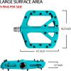 image:imageFIFTYFIFTY Mountain Bike Pedals NonSlip MTB Nylon Composite 916 Bicycle Pedals Lightweight and Wide Flat PlatformTurquoise