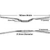 image:imageFIFTYFIFTY Mountain Bike Riser Handlebar Aluminum Alloy MTB Handlebar 318mm Diameter 780mm Wide Bicycle BarSilver