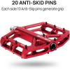 image:imageFIFTYFIFTY Mountain Bike Pedals NonSlip and Aluminum Alloy Bicycle Flat Pedals 916 Sealed Bearing Lightweight and Wide Platform for All Mountain Enduro Downhill EBike MTBRed