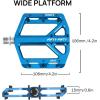 image:imageFIFTYFIFTY Mountain Bike Pedals NonSlip and Aluminum Alloy Bicycle Flat Pedals 916 Sealed Bearing Lightweight and Wide Platform for All Mountain Enduro Downhill EBike MTBBlue