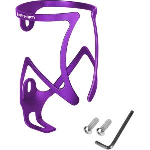 image:imageFIFTYFIFTY 2Pack Bike Water Bottle Holder Aluminum Alloy Water Bottle Cage Lightweight Bicycle Cup Holder Rack with Screws Tool Universal Bicycle Drink Cage for MTB Road Bike BlackPurple