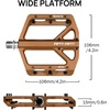image:imageFIFTYFIFTY Mountain Bike Pedals NonSlip and Aluminum Alloy Bicycle Flat Pedals 916 Sealed Bearing Lightweight and Wide Platform for All Mountain Enduro Downhill EBike MTBBrown